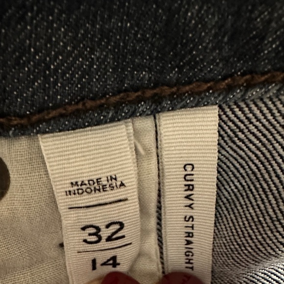 LOFT Curvy Straight Indigo Denim Jeans Women's Size 14 - Picture 6 of 8